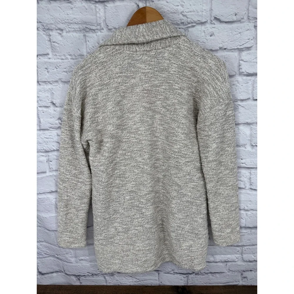 Talbots Womens Petite Medium Open Front Cardigan Sweater‎ Metallic Cream Boucle